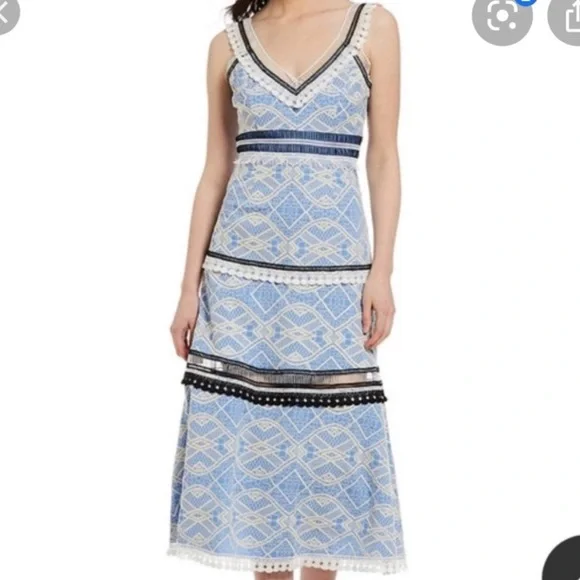 Gianni Bini Tiered blue dress size 4 - Picture 5 of 16